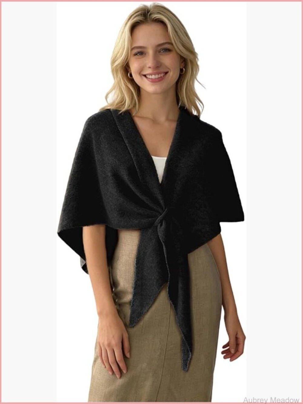 Knitted Shawl Wrap Scarf Poncho Cardigan Cape Soft Warm Winter